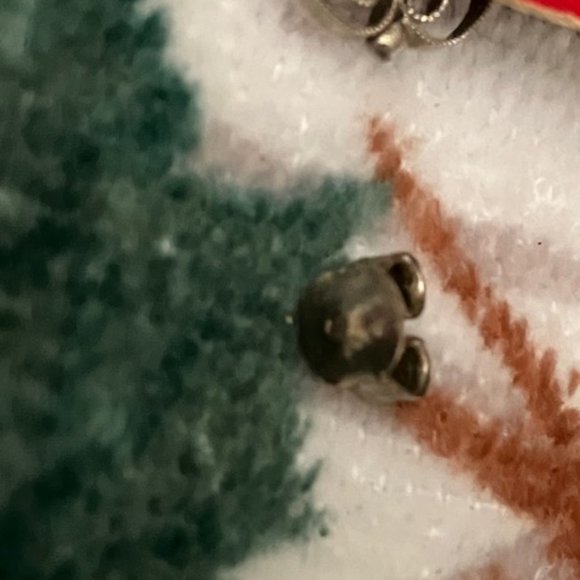 Vintage Pair of Petit Point Hand Embroidered Stud Earrings - Picture 7 of 7